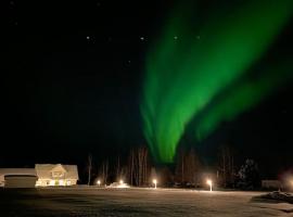 Northern Lights exclusive house by the river, cottage in Boden