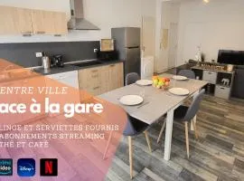 Logement spacieux - Face à la gare et centre-ville