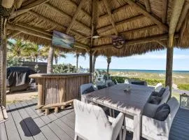 Oceanfront Cocoa Beach Vacation Home Private Beach, Tiki Bar & Family Fun