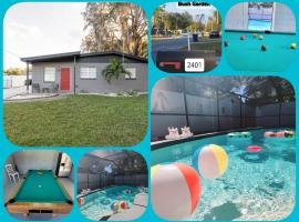 EntireHouse w/Bush Garden View_Private Heated POOL, hotel near USF Health Byrd Alzheimer’s Institute, Tampa