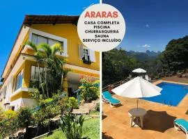 Casa em Araras: Piscina, sauna e serviço incluído!