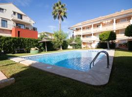 Jávea terraza + piscina + vistas al mar, hotel dengan parking di Platja de l'Arenal