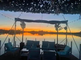Houseboat on the water
