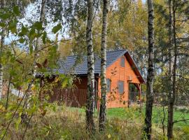 DOMEK LETNISKOWY POD BRZOZAMI na Roztoczu wśród lasów, Zamość, Krasnobród, Zwierzyniec, chalet in Adamów