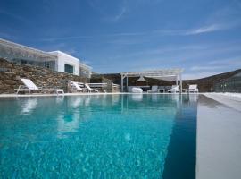 Luxury Mykonos Villa - 4 Bedrooms - Sea View & Private Pool - Elia, hotelli kohteessa Elia Beach