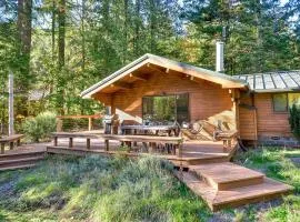 Riverfront Rhododendron Cabin Rental with Deck!