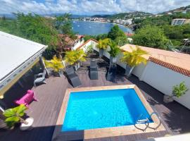 Villa Nautilia , vue mer, proche plage, cabaña o casa de campo en Les Trois-Îlets