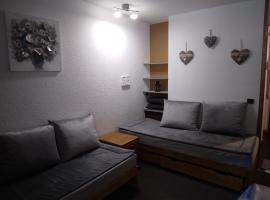Studio chalereux au pied des pistes, hotel con piscina a La Plagne