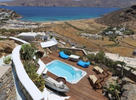 Villa Princess 5 4Bed with Jacuzzi Panormos Beach, hotel a Panormos - Mykonos