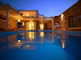 Villa Princess 1 4Bed with Pool Panormos Beach, hotel en Panormos Mykonos