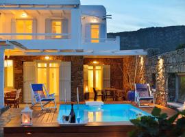 Villa Princess 1 4Bed with Pool Panormos Beach, hotell i Panormos Mykonos