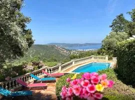 Villa de 3 chambres avec vue sur la mer piscine privee et jardin clos a Rayol Canadel sur Mer a 8 km de la plage