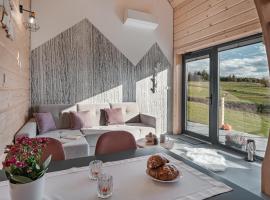 Górski Horyzont - domki nad jeziorem z widokiem na Tatry, cabin in Kluszkowce