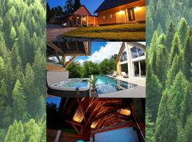 Ferienhaus auf 7 ha Alleinlage - Pool,Whirlpool, Sauna - Das Refugium Südsteiermark, feriebolig 