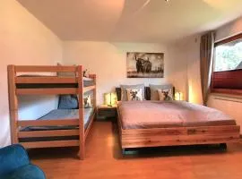 LECHUFER, 80m2, Haushälfte mit privatem Eingang, Kaminofen, Terrasse, Garten