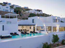 Phenomenal Mykonos Villa Villa Julietta 5 Bedrooms Private Jacuzzi with Stunning Sea and Beach Views Psarou, hotel in Psarou