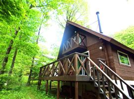 HARUNA LODGE Private log house with starry sky from the skylight, fireplace, and spacious deck BBQ, מלון בנאסו