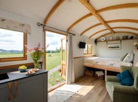 The Acorn - Luxury Shepherds Hut hot tub panoramic views, cabin in Bradpole