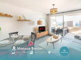 Large terrace, sea view, 5mn Monaco, free parking, apartment in Beausoleil