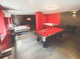 Le Confiden'spa Loft 55m2 Jacuzzi - Billard - Cheminée - Terrasse, hotel in Hoenheim