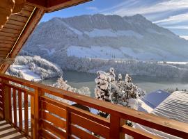 Chalet les Ecureuils Apartment Penthouse Suite，Crésuz的木屋