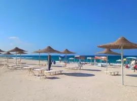 شاليه أرضي مكيف فاخر امام حمام السباحة قريه تاهيتي باي علي البحر