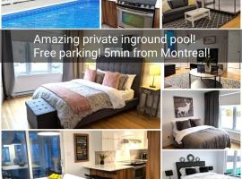7 beds / 3 bathrooms / Private inground pool and backyard, hotel in Longueuil