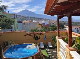 Casa" VISTAS AL TEIDE" mar Piscina privada parking cubierto gratuito en las instalaciones、La Victoria de Acentejoの別荘