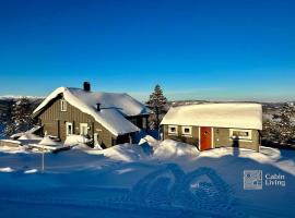 Cozy cabin with incredible views and sauna, cabaña o casa de campo en Lampeland