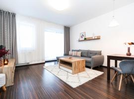 ALURE RESIDENCES 3 & 24h self check-in, parking in the garage in the apartment building included, new building, terrace, green location with a forest park with a lake, children's playground, place to stay in Banská Bystrica