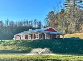 The Double B A Modern Farmhouse with a fire pit hot tub and pond view