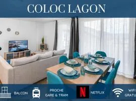 COLOC LAGON - Belle Colocation haut de gamme de 3 chambres / Proche Gare / Parking gratuit / Balcon / Wifi & Netflix
