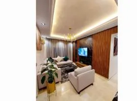 modern apartment opposite to HASSAN2 MOSQUE with side SEA view with sports machines with free underground GARAGE prohibited for unmarried couples of Arab origin space of 85m apartment too QUIET
