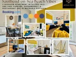 Beach Vibes in Southend-On-Sea by Artisan Stays I Leisure or Business I Free Parking I Sleeps 5