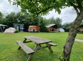 Camping De Tulpenweide lege Kampeerplaats, lege plaats op het gras zonder bed, camping en Breezand