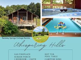 Whispering Hills -- Pet Friendly - Grill - Wifi - Fire Pit - Covered Porch - Screen Porch - Fireplace - View - Billiard Table - Game room، فندق في Hedgesville