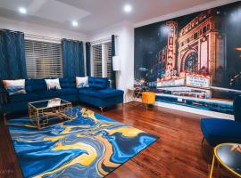 The Blue Golden Luxury Modern 3- Bedroom Apartment in Chicago, atostogų būstas Čikagoje