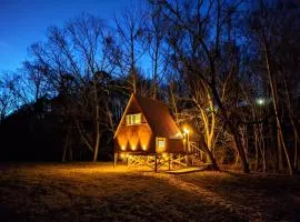 Walnut A Frame TreeHouse with Hammock on Farm and Large Community Barn