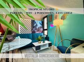 -Tropical Studio- Paisible Parking Wifi Lave-Linge, appartamento a Quimper