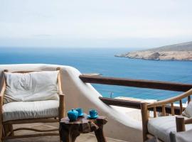 Apt with Amazing Balcony View of Mykonos, hotel en Agios Sostis Mykonos
