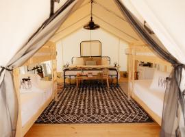 Deluxe Glamping Tents at Lake Guntersville State Park, luxury tent in Guntersville