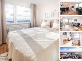 Moderne 2-Zimmer-Wohnung mit atemberaubender Skyline Aussicht auf Frankfurt!, pigus viešbutis Steinbach im Taunus