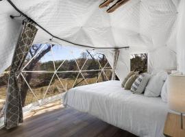 Cloud Dome W Private Hot Tub and Outdoor Shower, luxury tent in Luckenbach