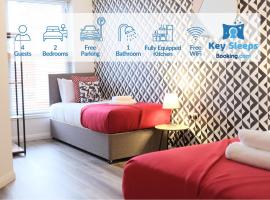Stylish Central Apartment inc Free Parking + Bedford City Centre + Hospital, rental liburan di Bedford