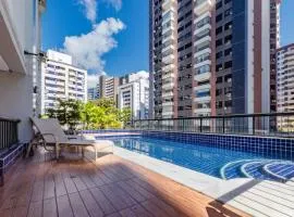 Apt completo com Piscina e Climatização na Pituba - sem garagem