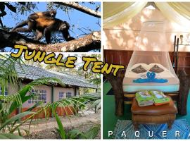 Fully Furnished FAMILY JUNGLE TENT, Latino Glamping Paquera, hotel i nærheden af Isla Tortuga, Paquera