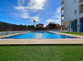 La Ribera - terraza, piscina y playa, apartman San Javierben