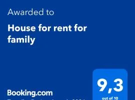 House for rent for family