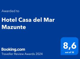 Zemu izmaksu kategorijas viesnīca Hotel Casa del Mar Mazunte pilsētā Santa María Tonameca