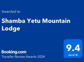 Shamba Yetu Mountain Lodge, Glampingunterkunft in Maanhaarrand